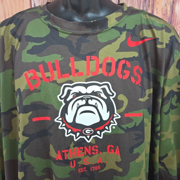 Nike Dri-Fit Camo Bulldogs Long-Sleeve Tee XXL - Picture 3 of 6